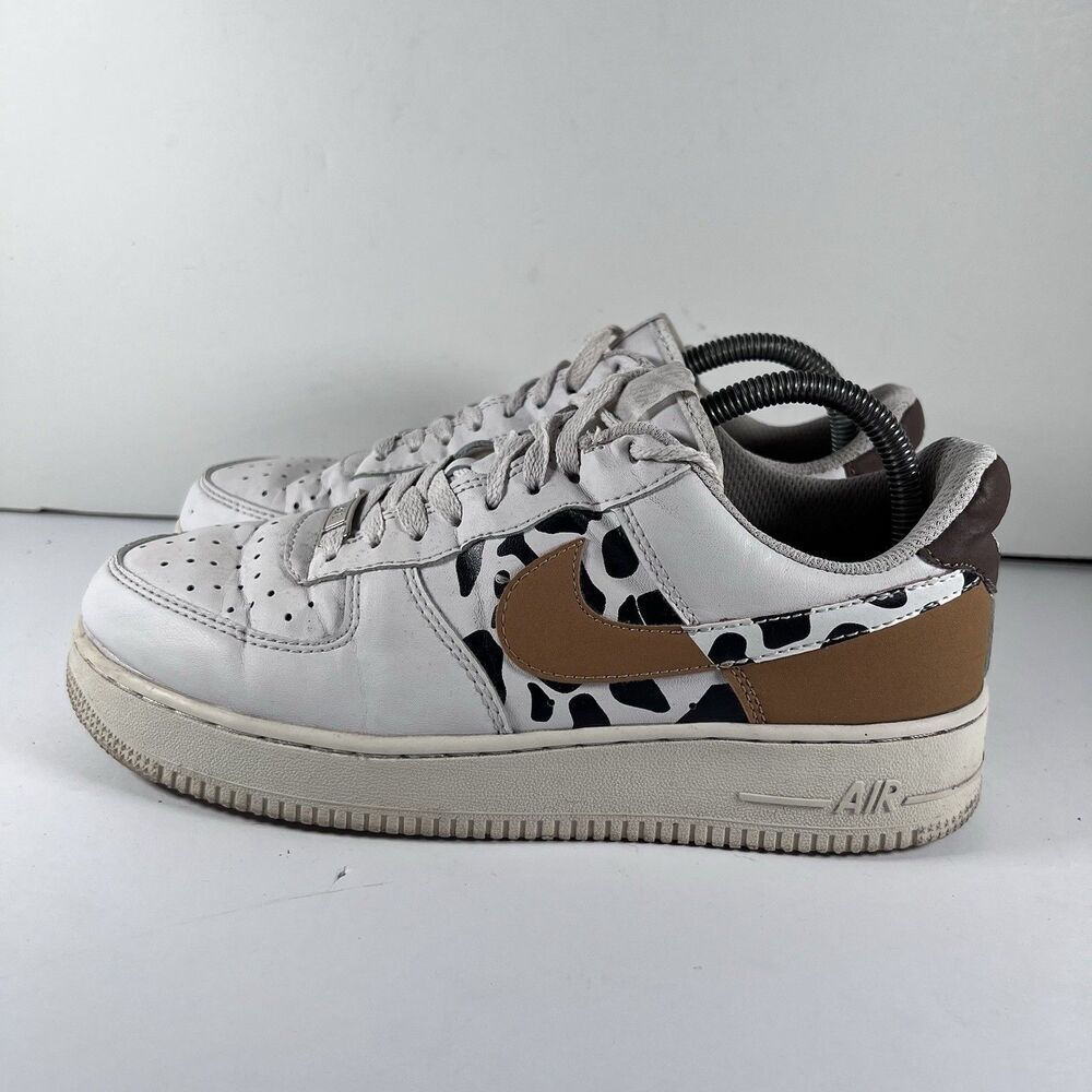 Nike Air Force 1 Low Custom Cow Print Lace Up Shoes Sneakers Women's 8.5 - Picture 3 of 9